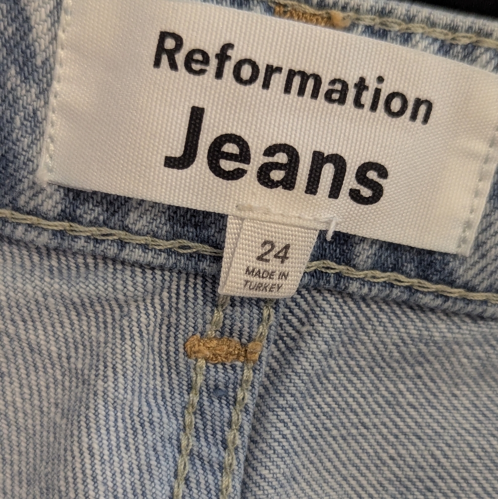 Reformation Wilder High Rise Wide Leg Jeans Tenaya Wash - Size 24 - Picture 5 of 8